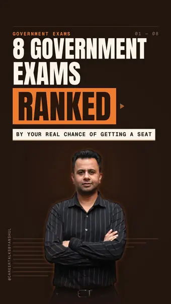 Instagram reel by Anshul Wadhwa: 8 government exams ranked by applicants per vacancy