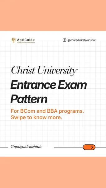Instagram post by AptiGuide: Christ University entrance exam pattern for BBA and BCom