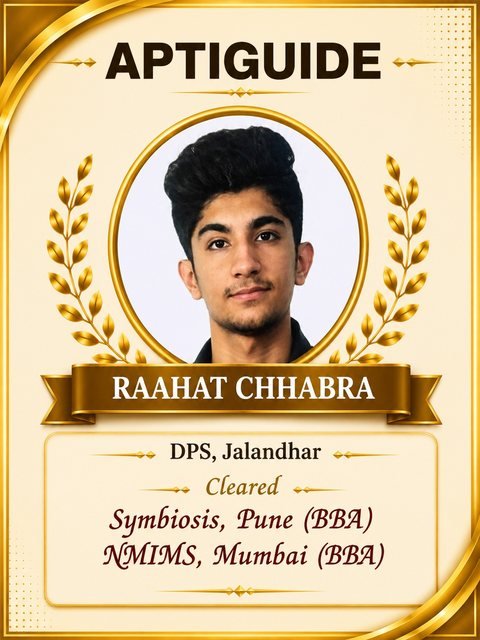 Raahat Chhabra — Cleared SET (Symbiosis Entrance Test)