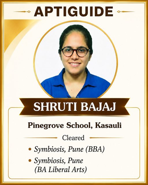Shruti Bajaj — Cleared SET (Symbiosis Entrance Test)