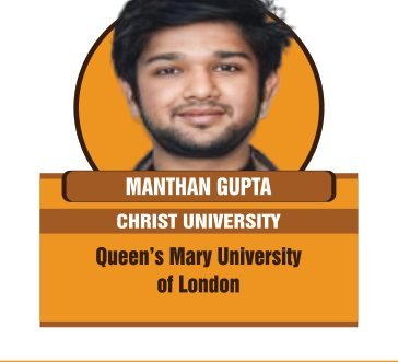 Manthan Gupta — Secured an international university offer