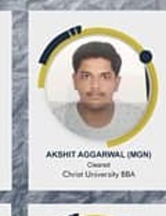 Akshit Aggarwal — Admitted to Christ University, Bangalore