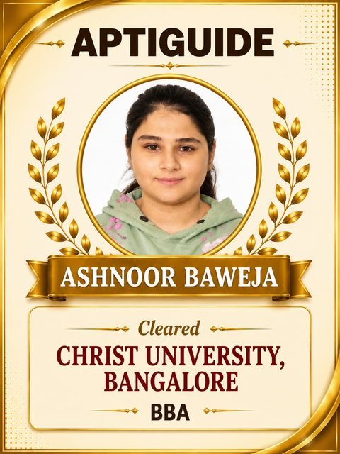 Ashnoor Baweja — Admitted to Symbiosis International (Deemed University), Pune