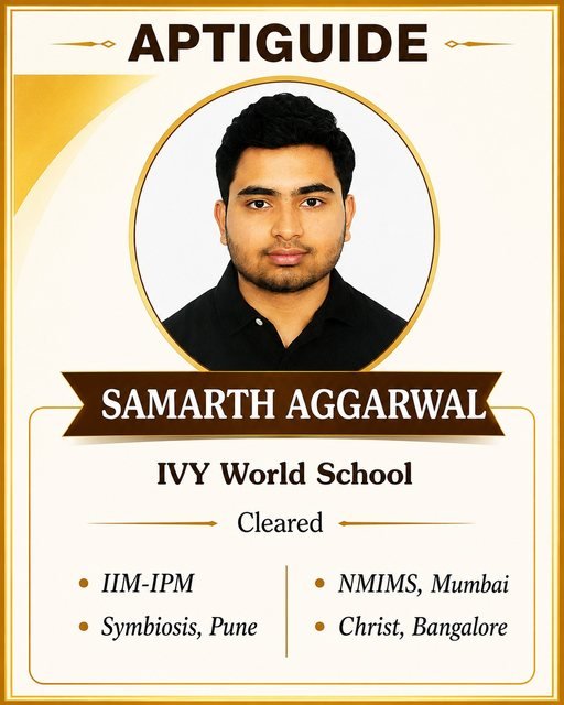 Samarth Aggarwal — Admitted to Symbiosis International (Deemed University), Pune