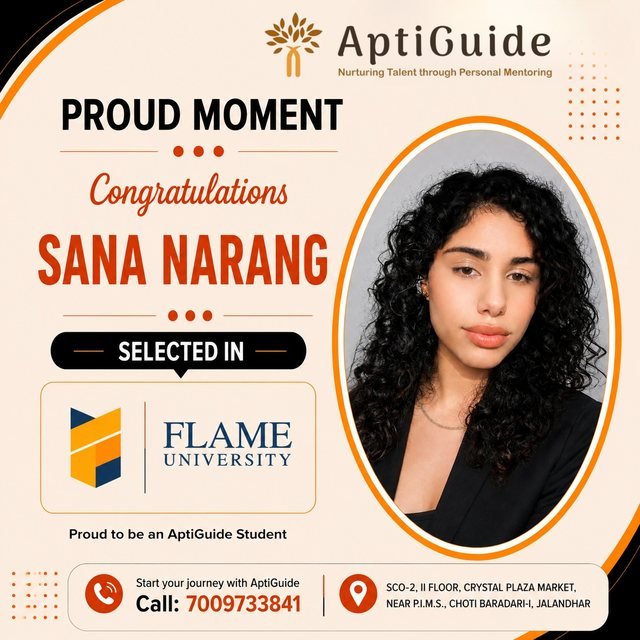 Sana Narang — Converted FLAME University; also received global offers for BA Psychology